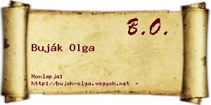 Buják Olga névjegykártya